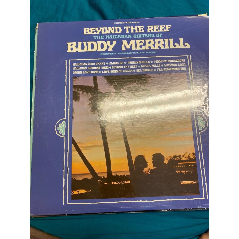 Vintage Beyond the Reef Hawaiian Guitar Buddy Merrill vinyl record